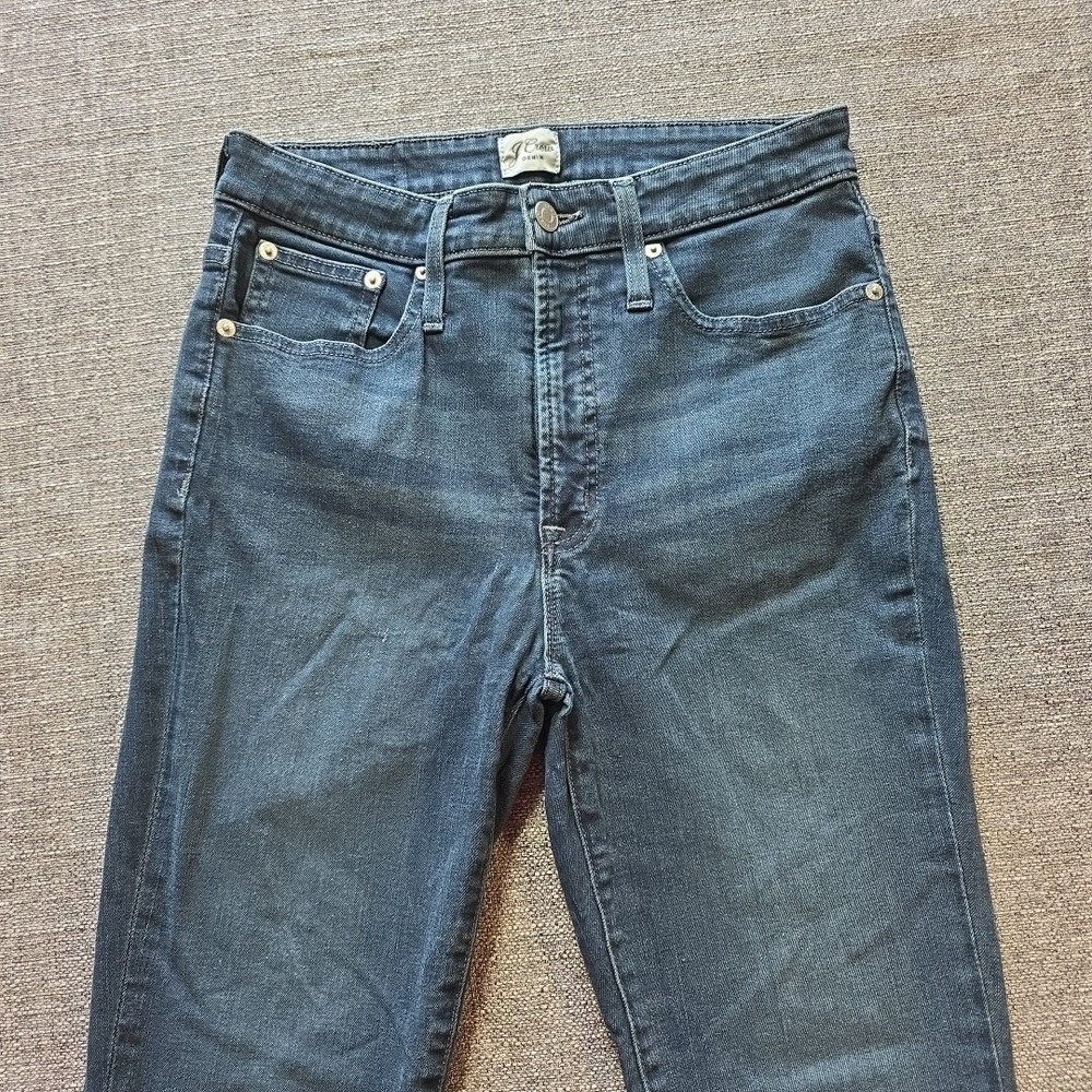 J. Crew Jeans Women's Sz 28 Curvy Toothpick Blue Denim Ankle High Rise 5 Pocket